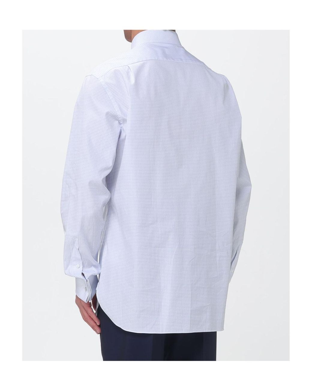Zegna Blue Check Poplin Shirt for men