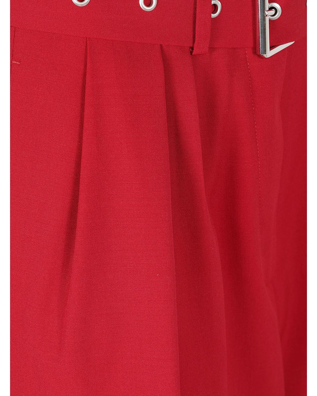 Dries Van Noten Red Belted Casual Pants