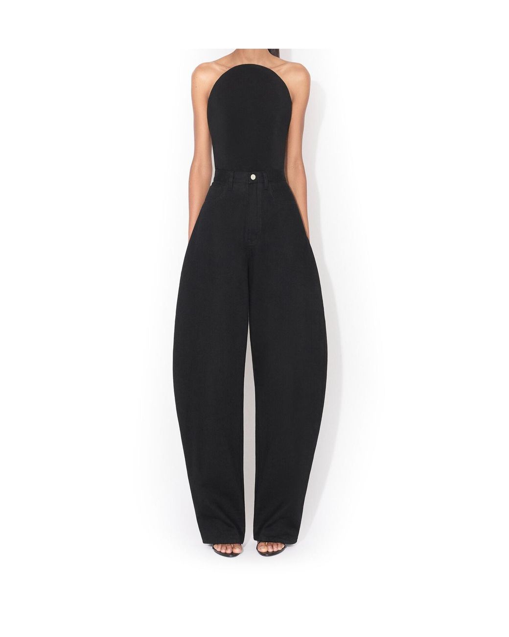 Alaïa Black Alaïa Curved Soft Jersey Bodysuit