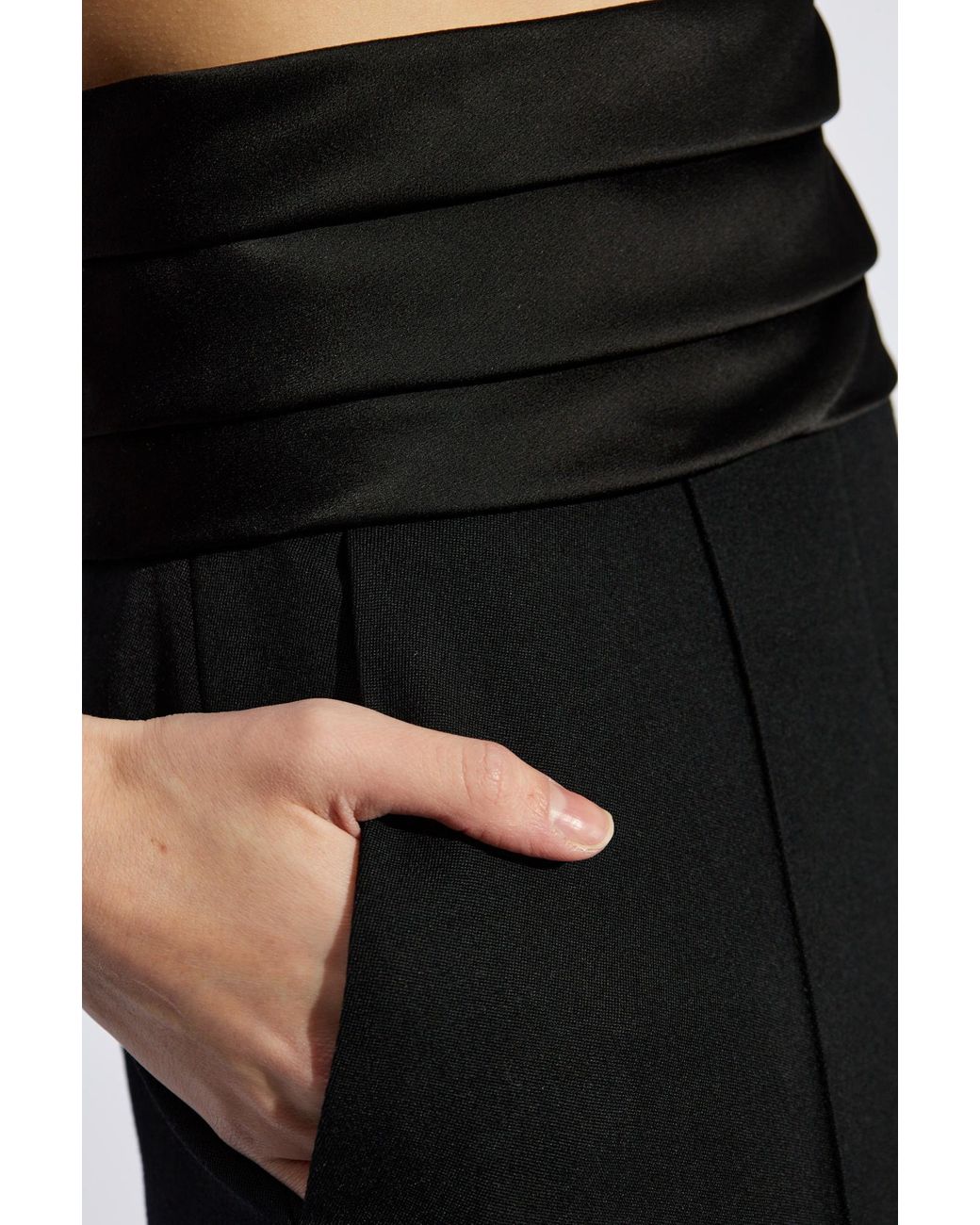 Balmain Black Satin Tailored Pants