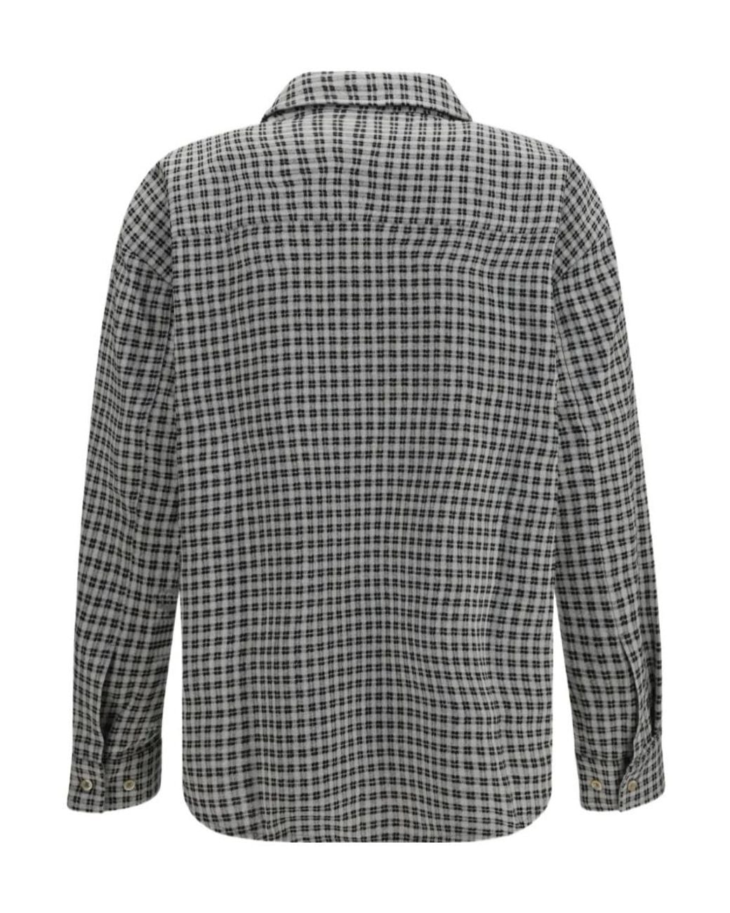 Séfr Gray Séfr Micro-Check Button-Up Shirt for men