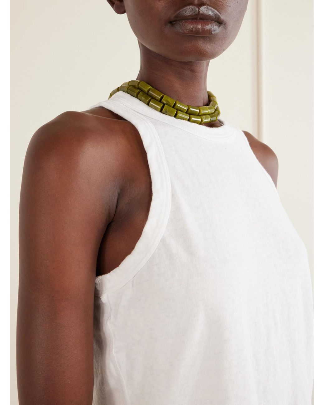 James Perse White Soft Cotton Sleeveless Vest