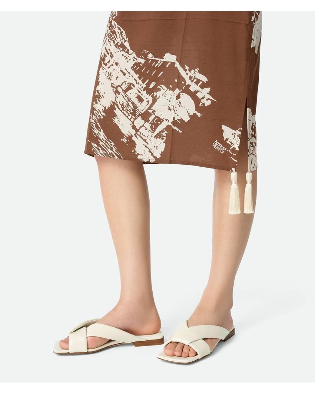 Bottega Veneta White Riva Flat Sandals