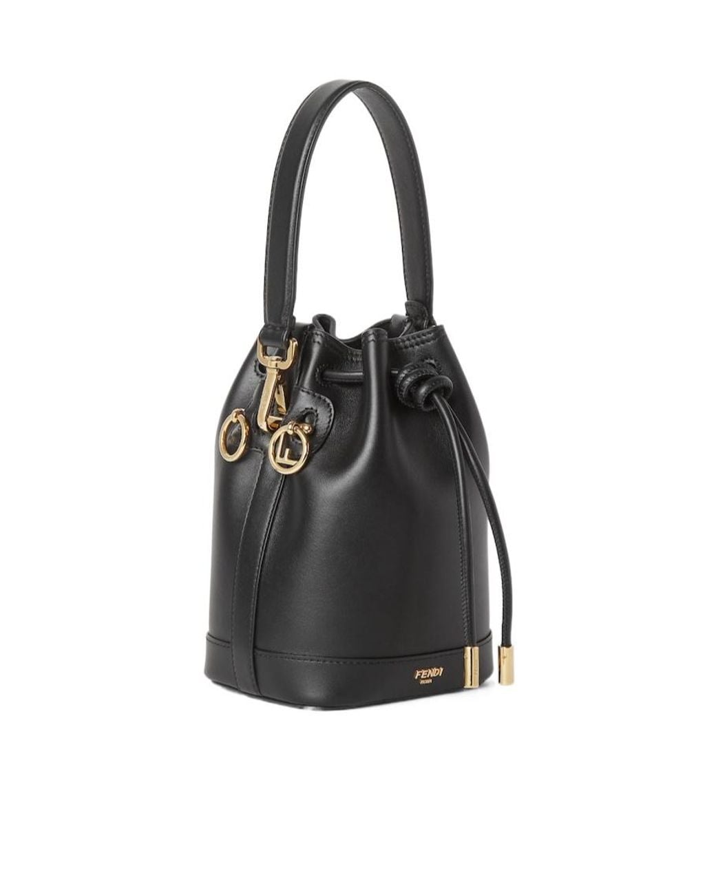 Fendi Black Mon Tresor Drawstring Mini Bucket Bag