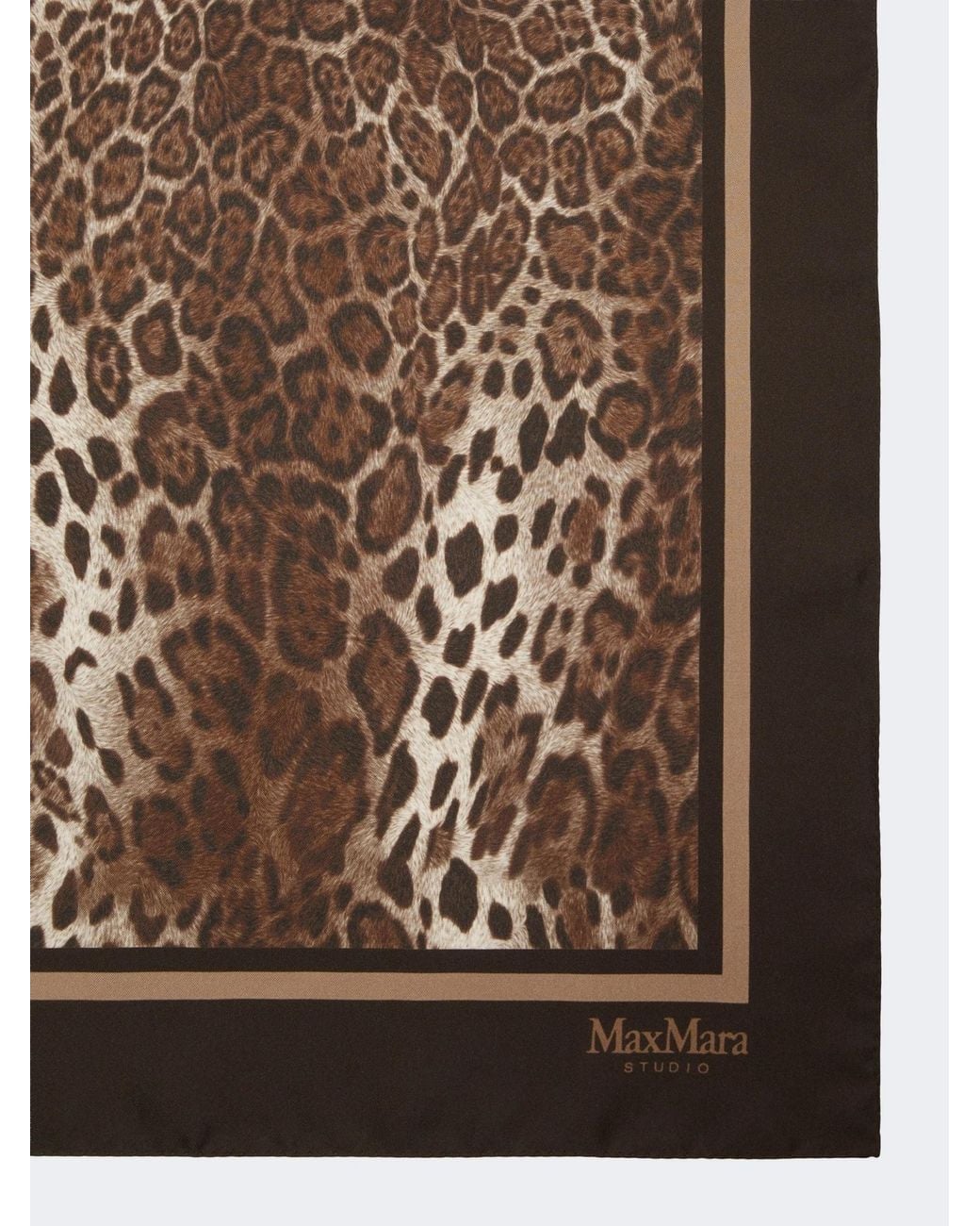 Max Mara Brown Printed Silk Scarf