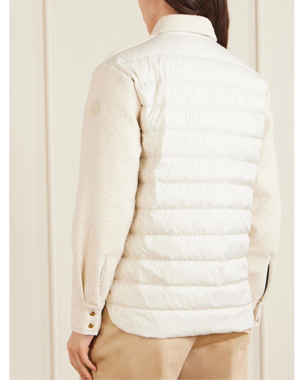 Moncler Natural Zip-Up Padded Shirt Jacket