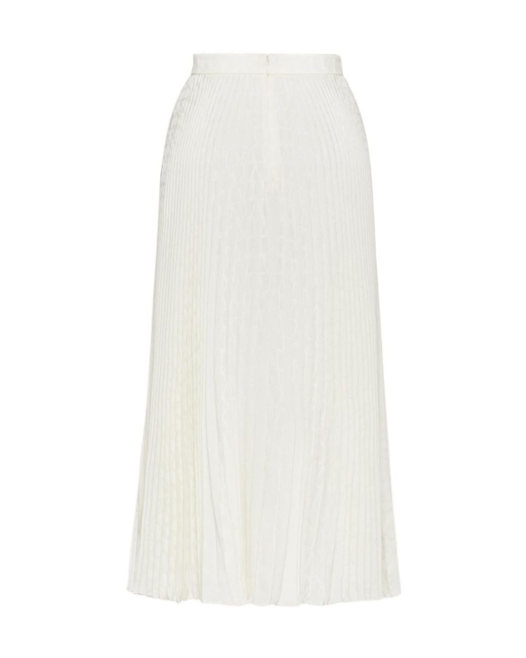 Valentino White Jacquard Iconographe Pleated Skirt