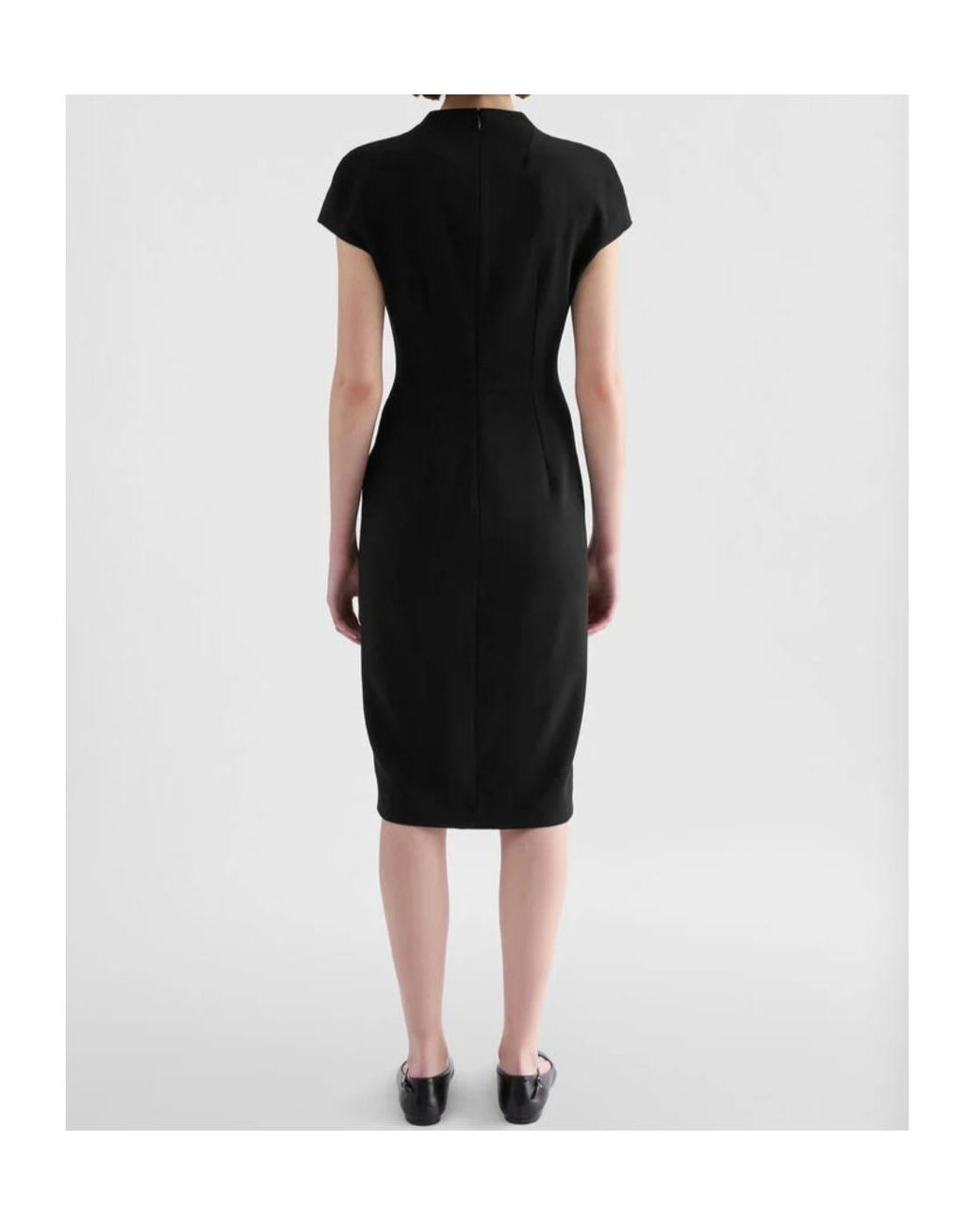 Jil Sander Black Keyhole Neck Midi Dress