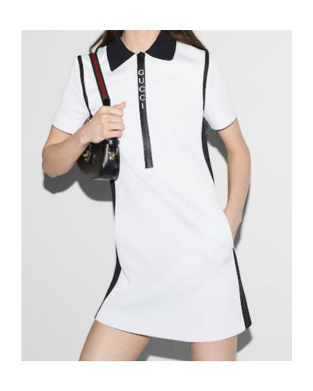 Gucci White Jacquard Mini Polo Dress