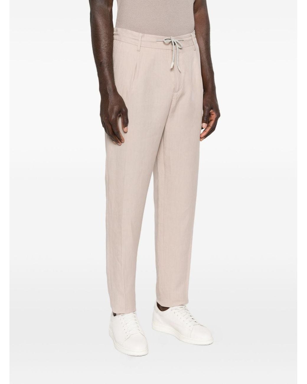 Eleventy White Casual Pants With Belt Loops for men