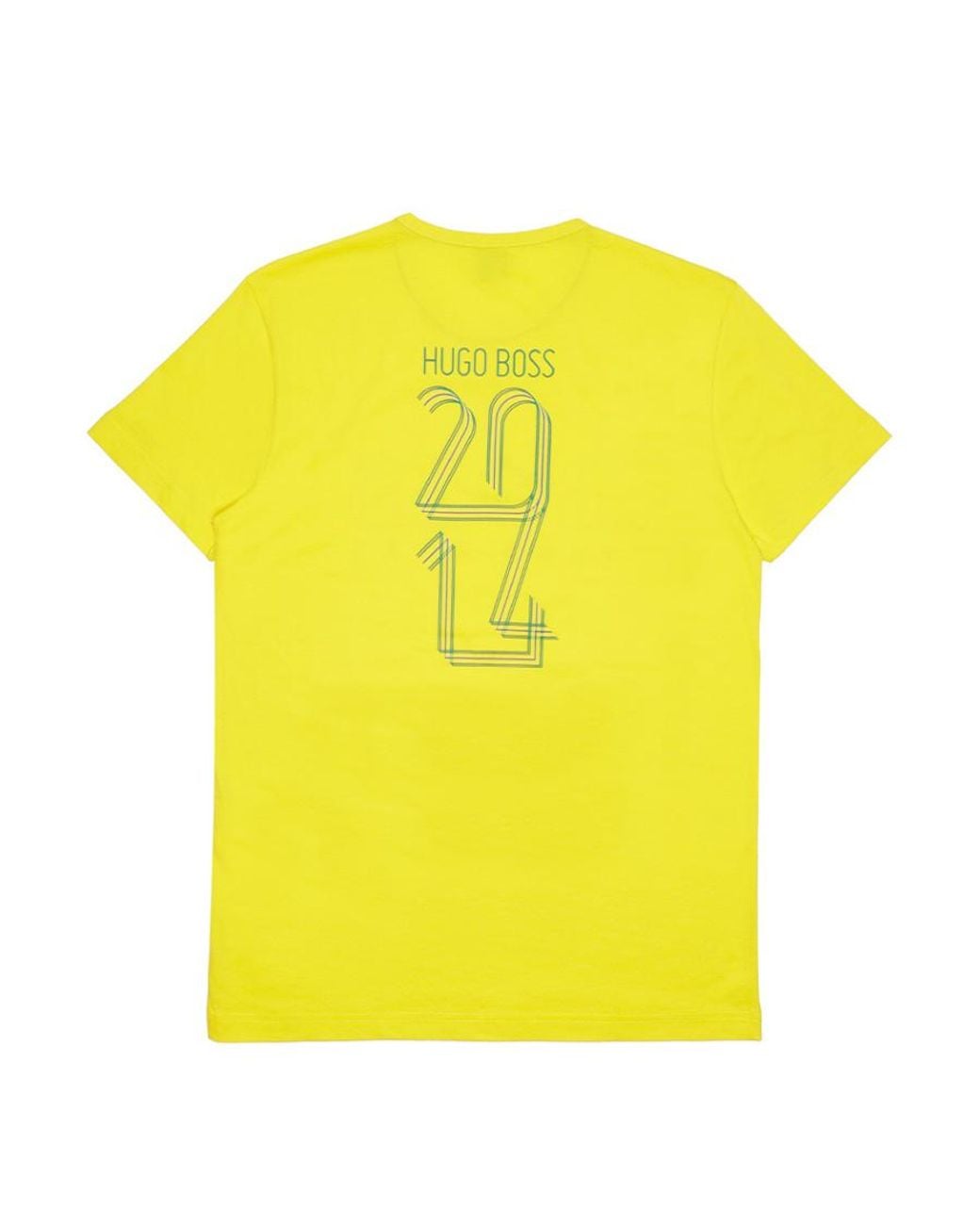 Boss Yellow T-Shirt With Round Neck And Short Sleeves for men