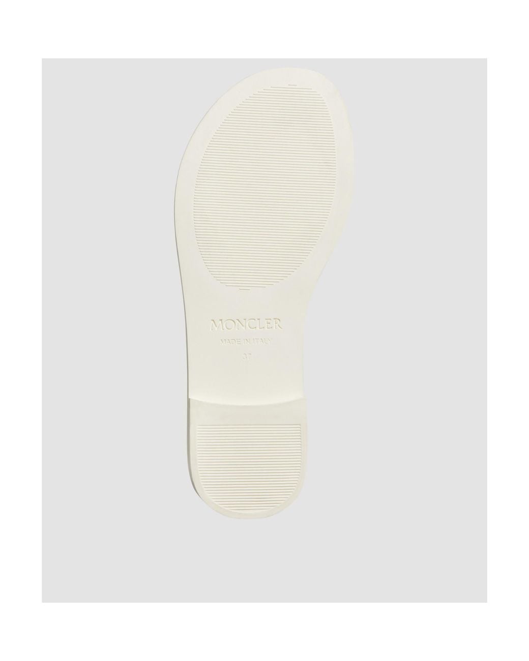 Moncler White Logo Plaque Mon Slides