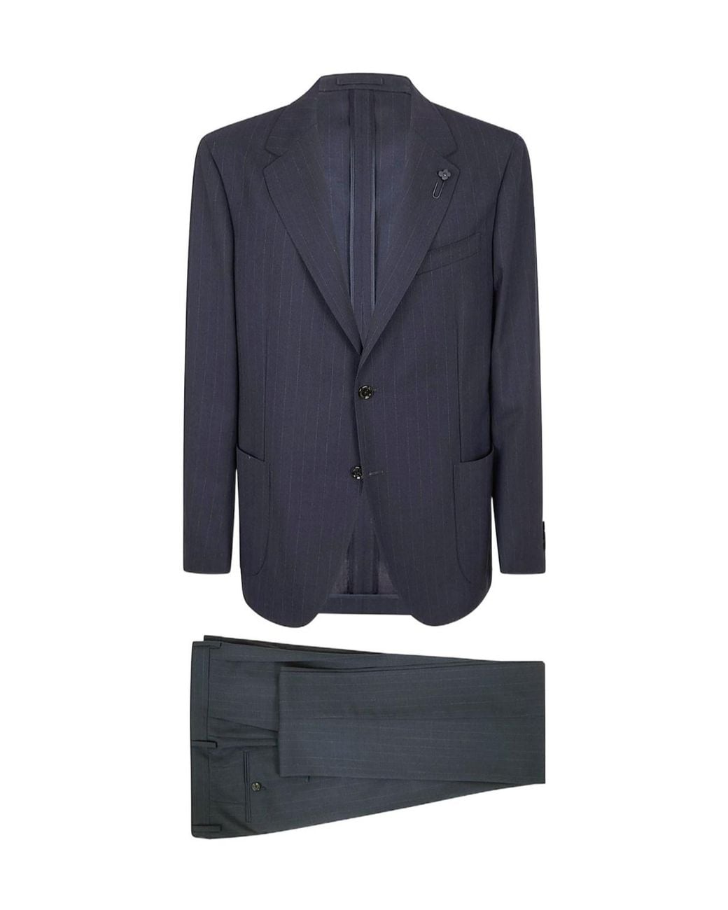 Lardini Blue Striped Single-Breasted Suit Set for men