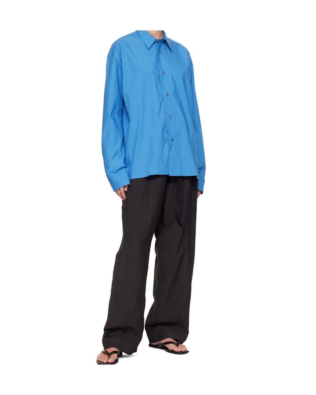 Studio Nicholson Blue Calvo Wide-Leg Pants