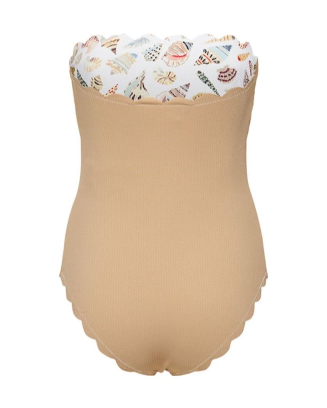 Marysia Swim Natural Esapeake Wears A One-Piece Swimsuit On Both Sides
