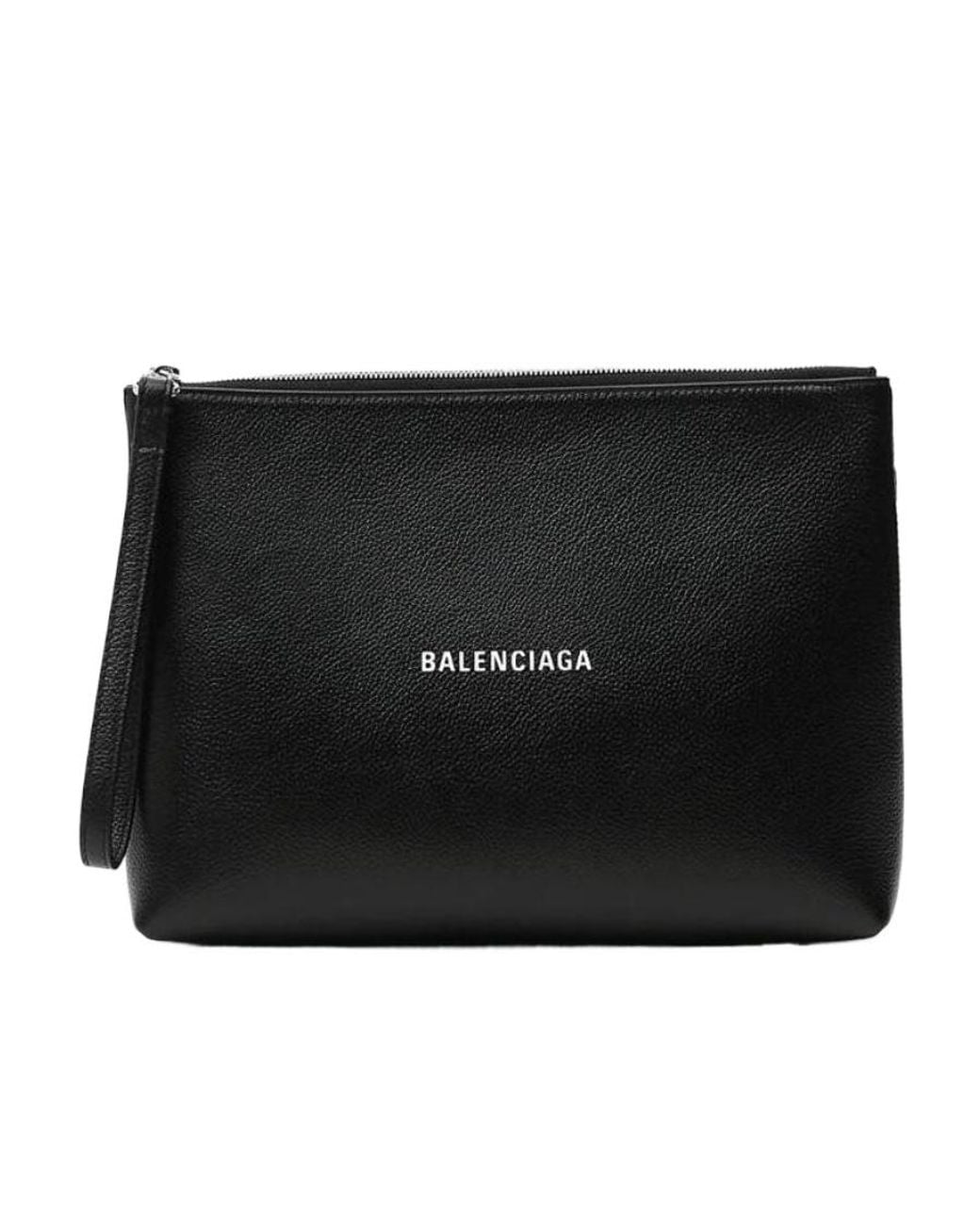 Balenciaga Black Logo Print Clutch for men