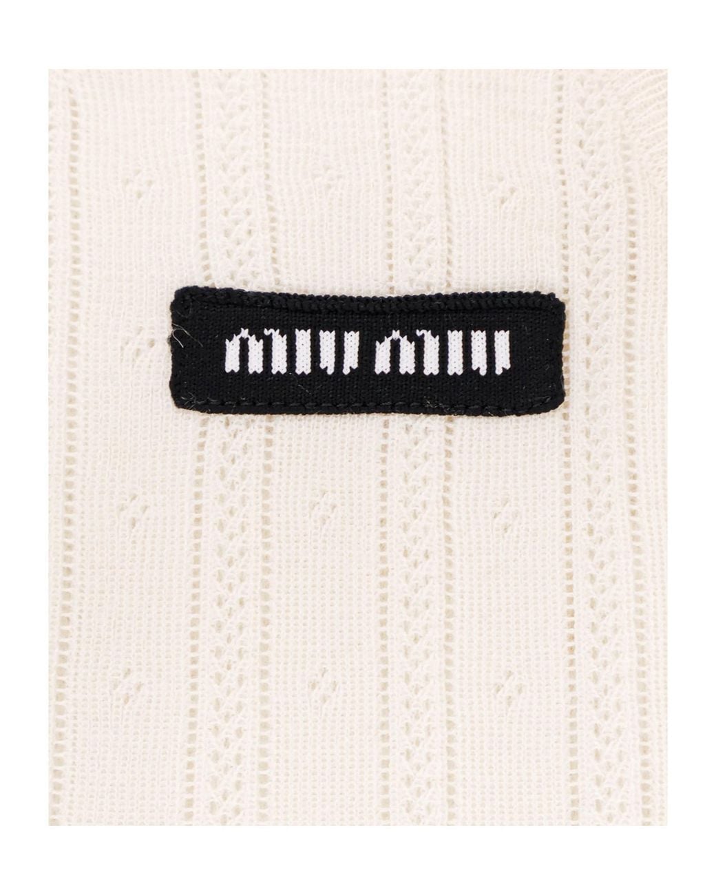 Miu Miu White Cashmere And Silk Tank Top