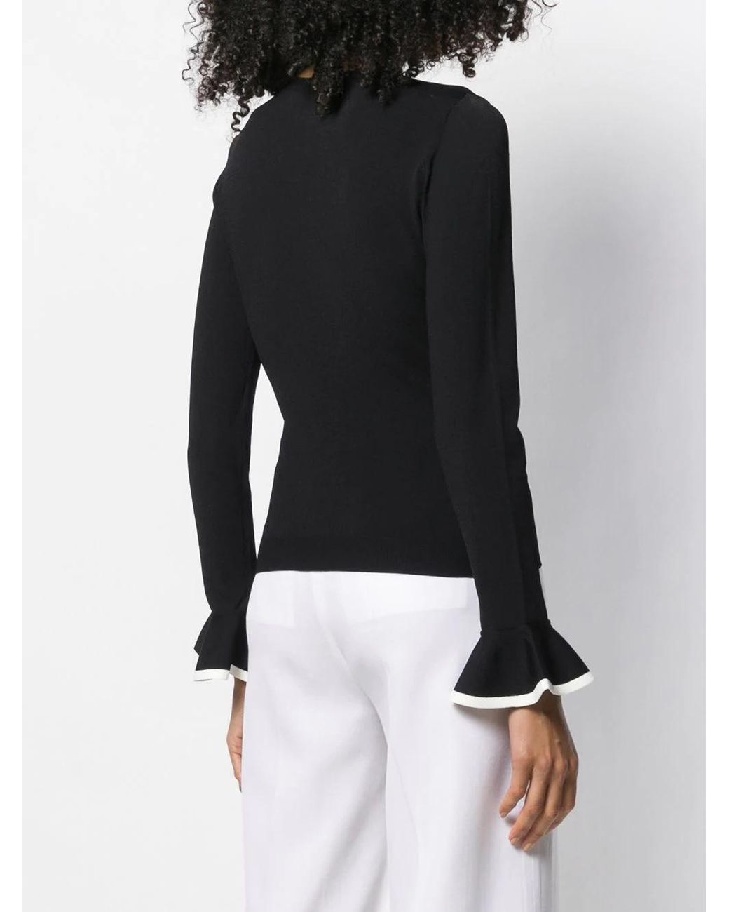 Valentino Blue Frill Sleeve Jumper