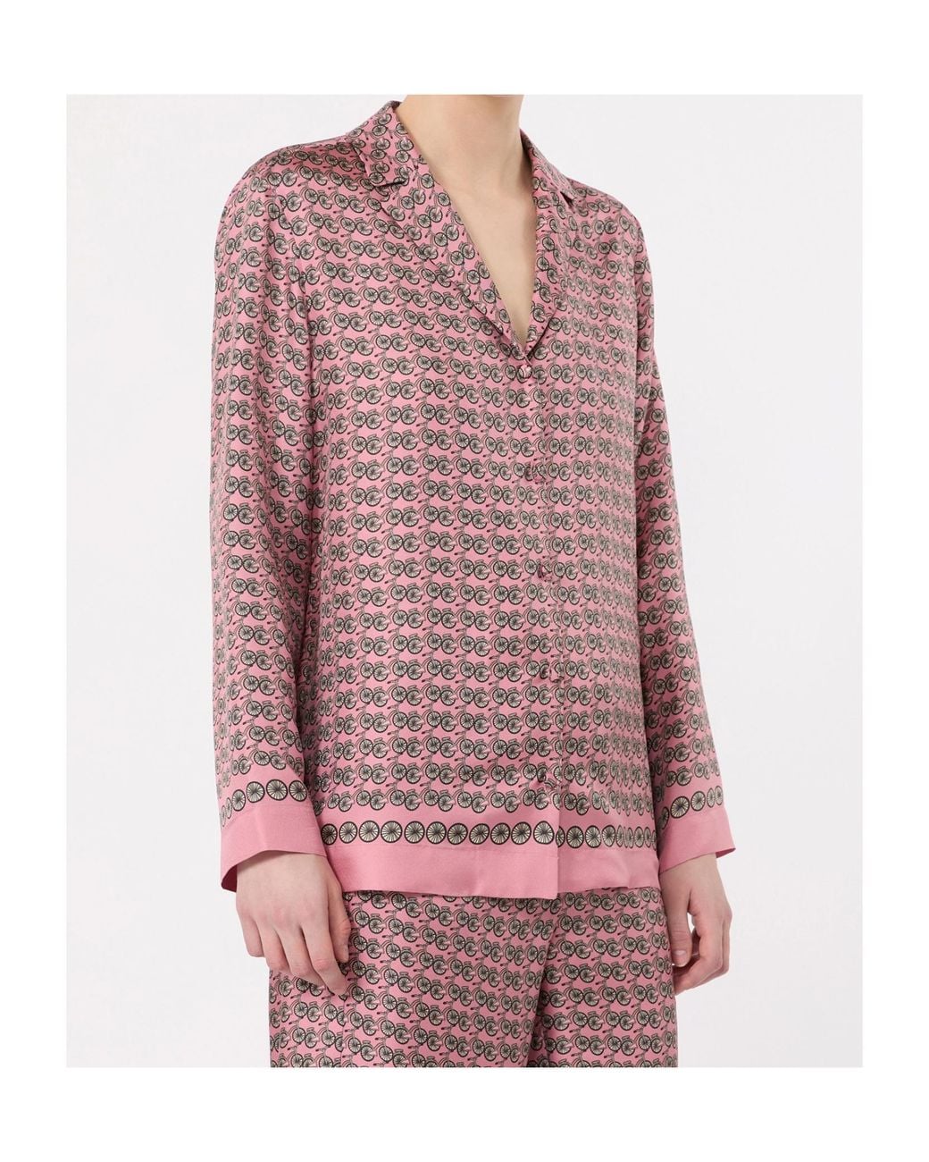 Max Mara Pink 'S Stmmambo Printed Fluid Shirt
