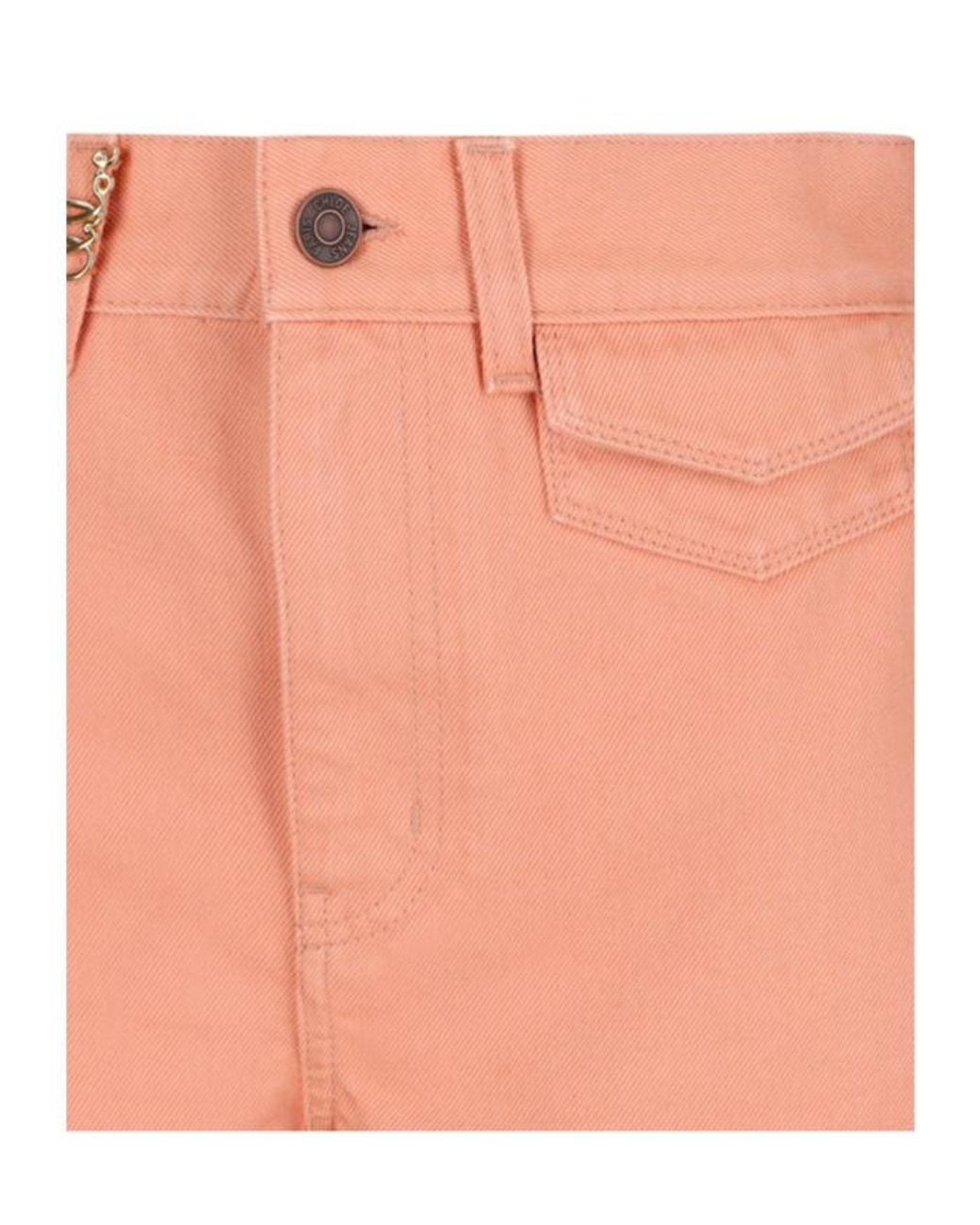 Chloé Natural Chloé High-Waisted Denim Shorts