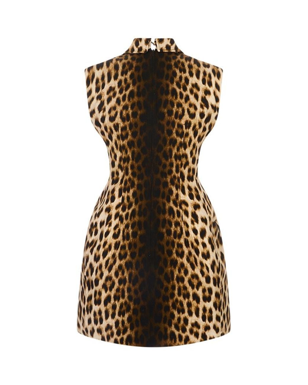 Sportmax Brown Cotton Mini Dress With Animal Print