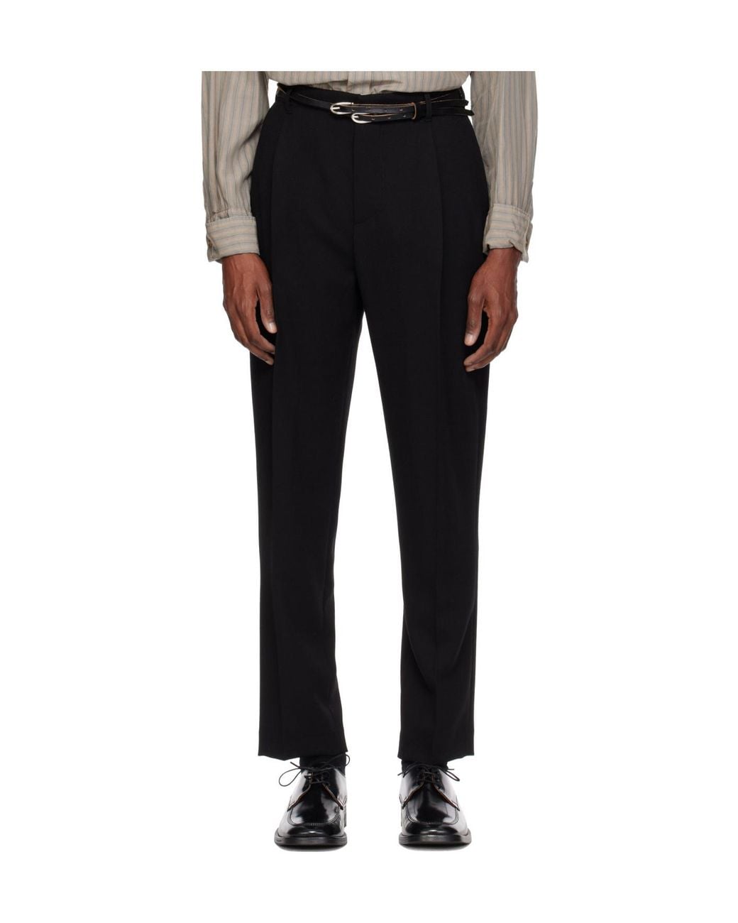 Magliano Black Sundance Pleated Casual Trousers for men