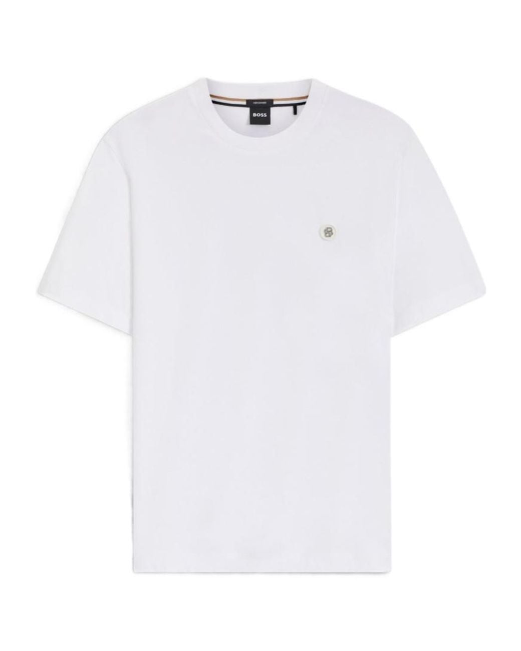Boss White Boss C-Taut 01 Logo Patch T-Shirt for men