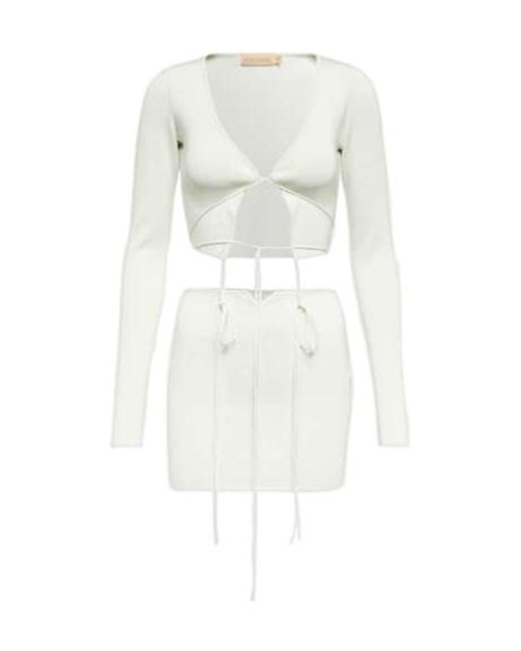 AYA MUSE White Cibari Cutout Minidress