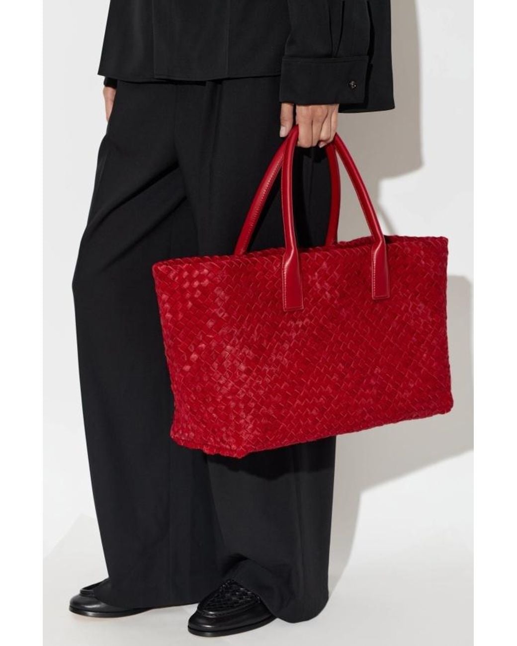 Bottega Veneta Red Woven Handbag