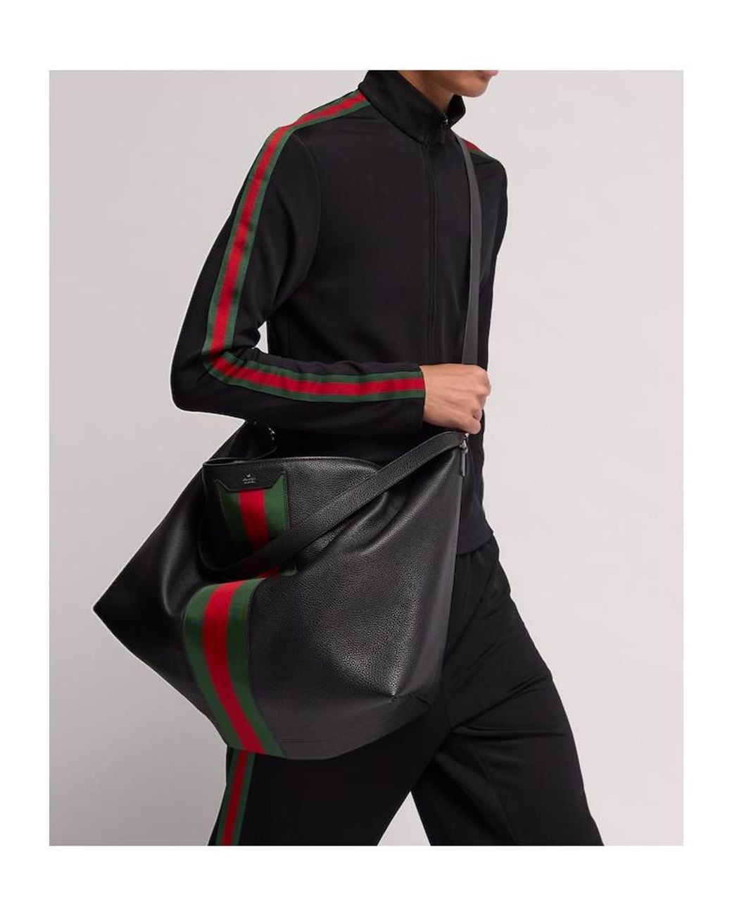 Gucci Black Web Trademark Large Duffle Bag for men