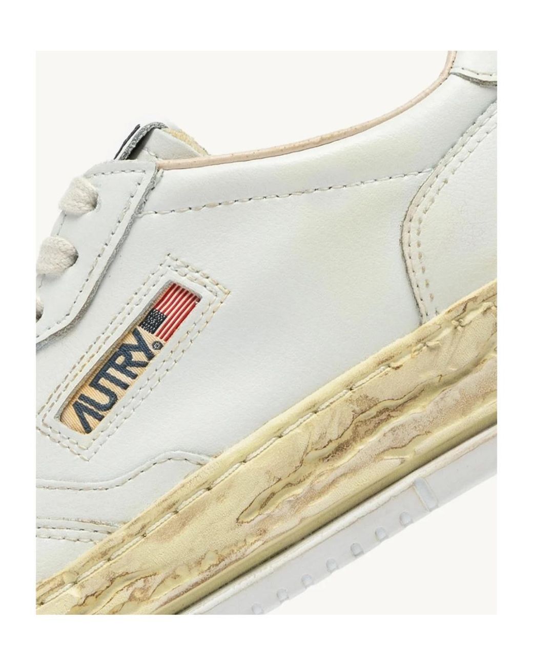 Autry White X Maison Mihara Yasuhiro Peforated Lace-Up Sneakers