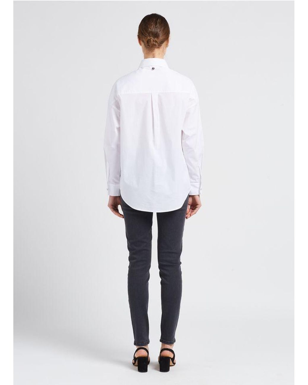 Liu Jo White Long-Sleeve Turn-Down Collar Shirt