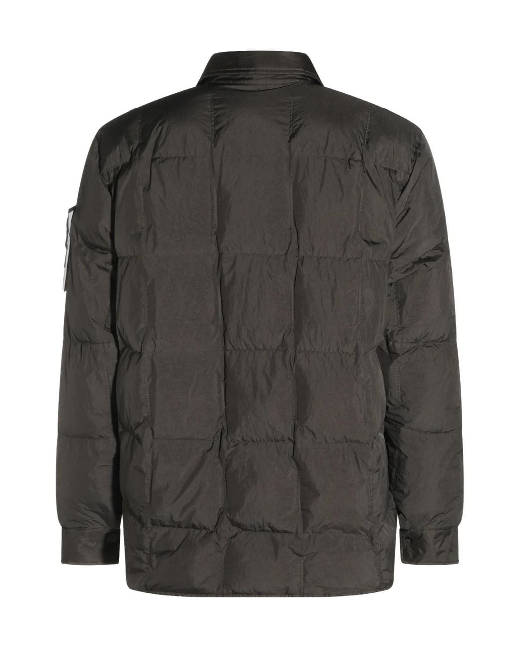 Stone Island Black Garment Dyed Crinkle Reps Coat for men