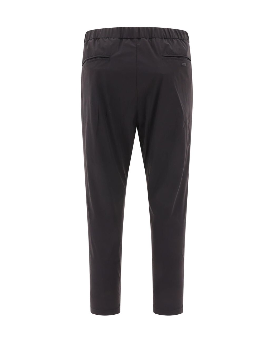 Herno Black Drawstring-Waist Trousers for men