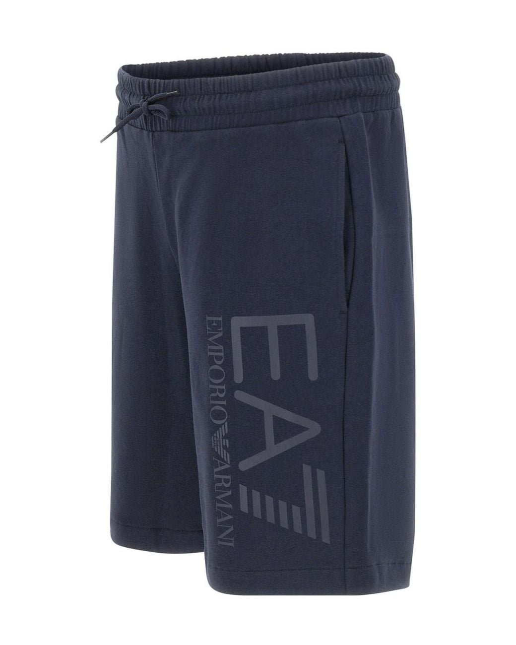 EA7 Blue Core Identity Logo Shorts for men