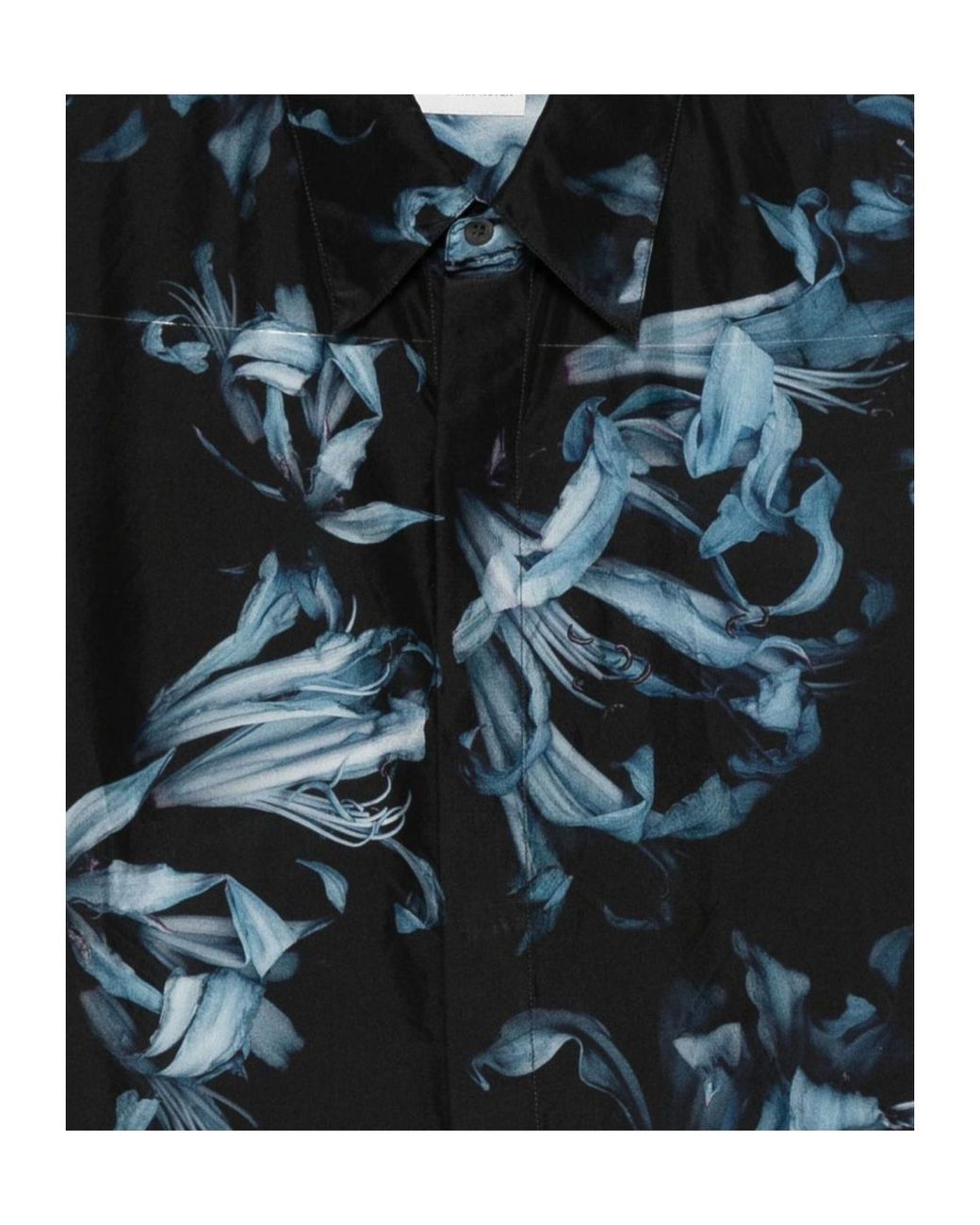 Dries Van Noten Blue Floral Printed Buttoned Shirt for men