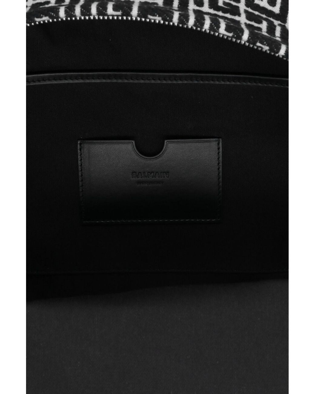 Balmain Black City Monogram Jacquard Backpack for men
