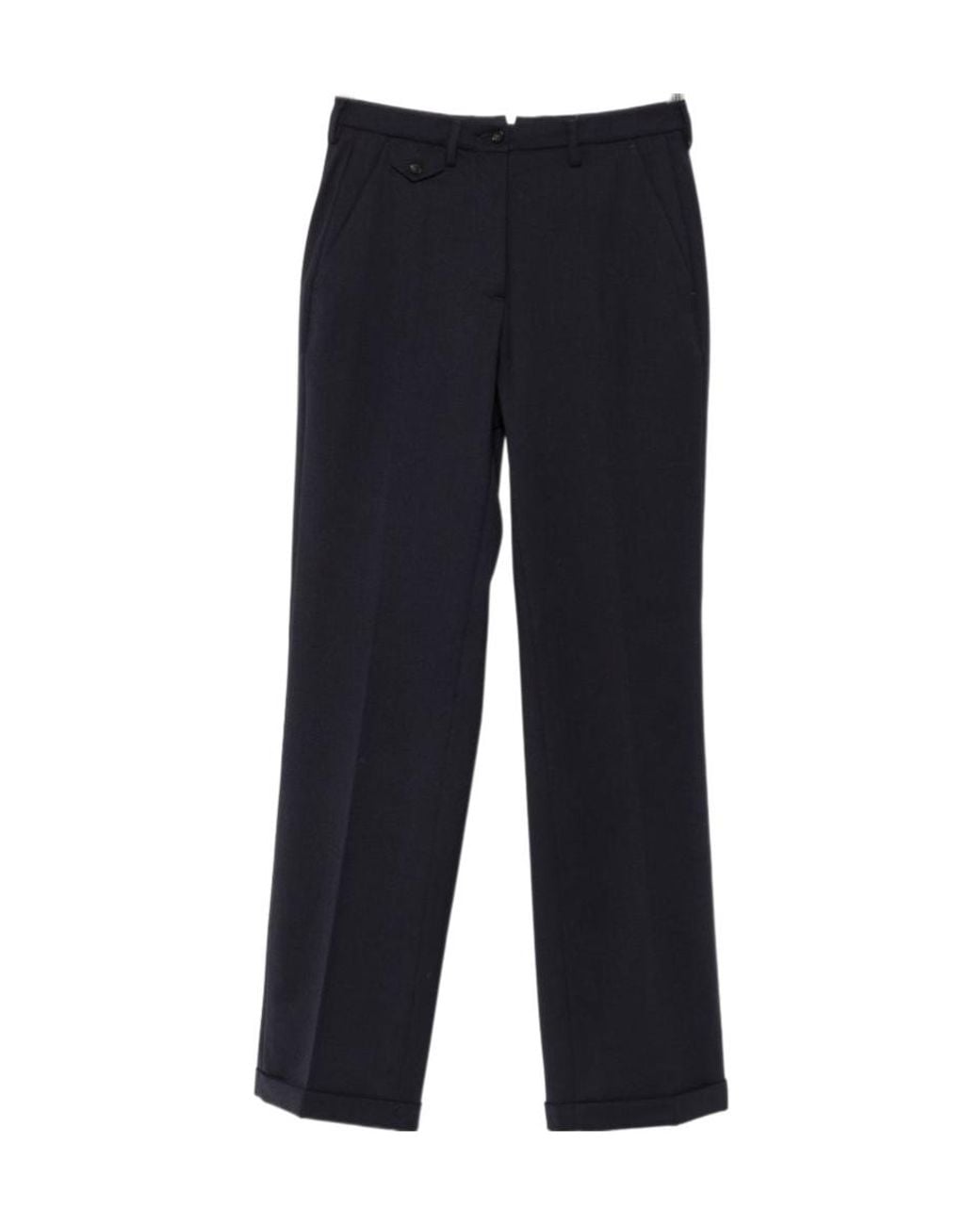 Seventy Blue Pressed-Crease Tailored Trousers