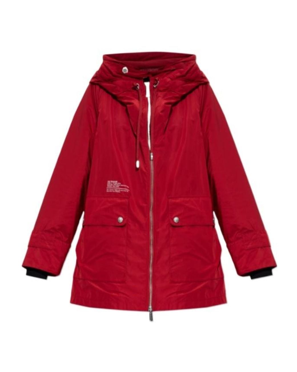 DSquared² Red Hooded Zip-Up Coat