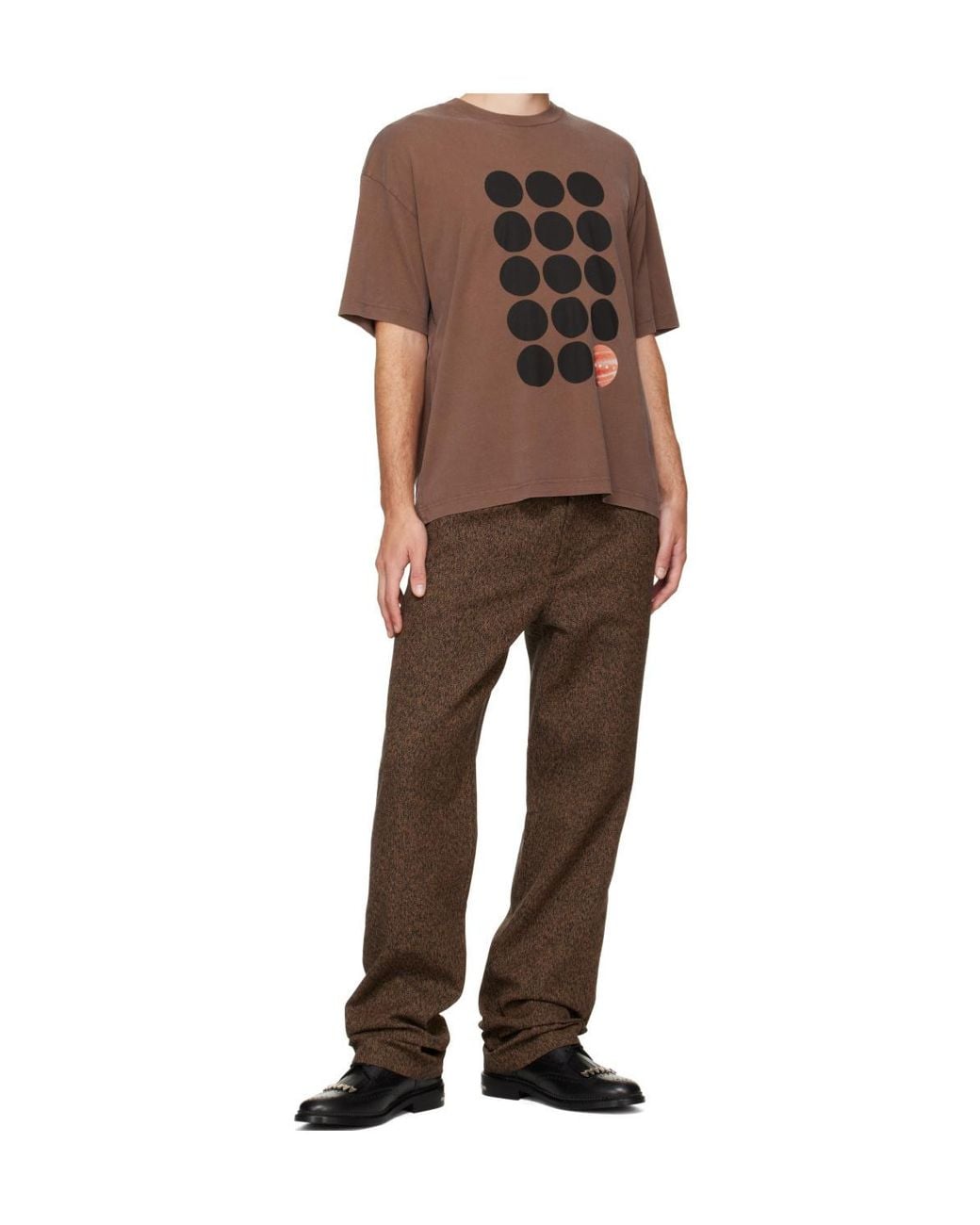 Marni Brown Planet Print T-Shirt for men