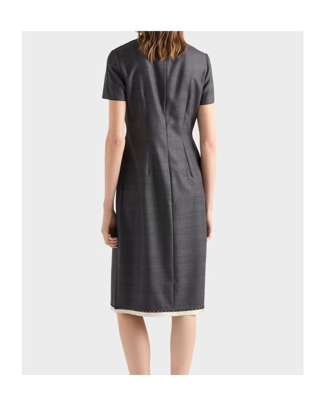 Prada Black Checked Wool Dress