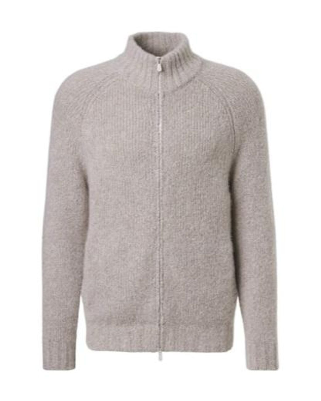 Brunello Cucinelli Gray Cashmere And Silk Cardigan for men