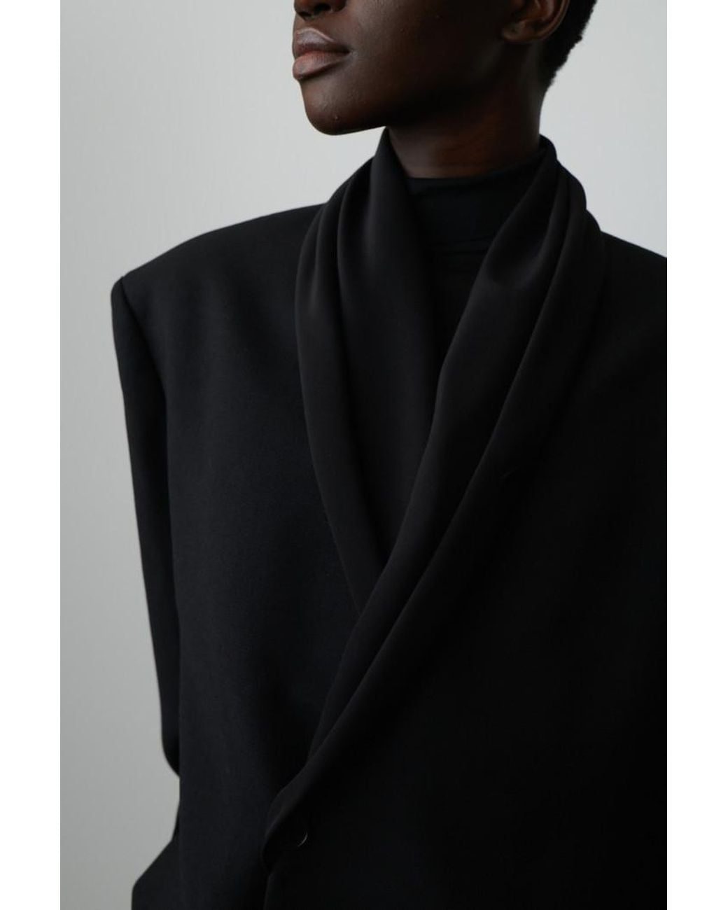 The Row Black Double-Breasted Tuxedo Suit Coat