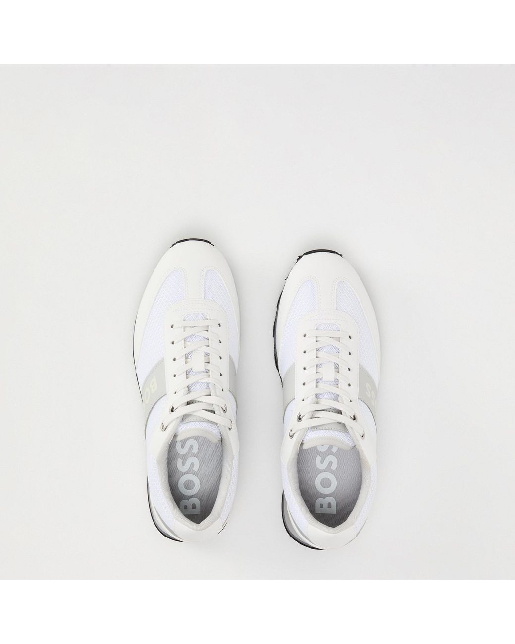 Boss White Simple Casual Shoes for men