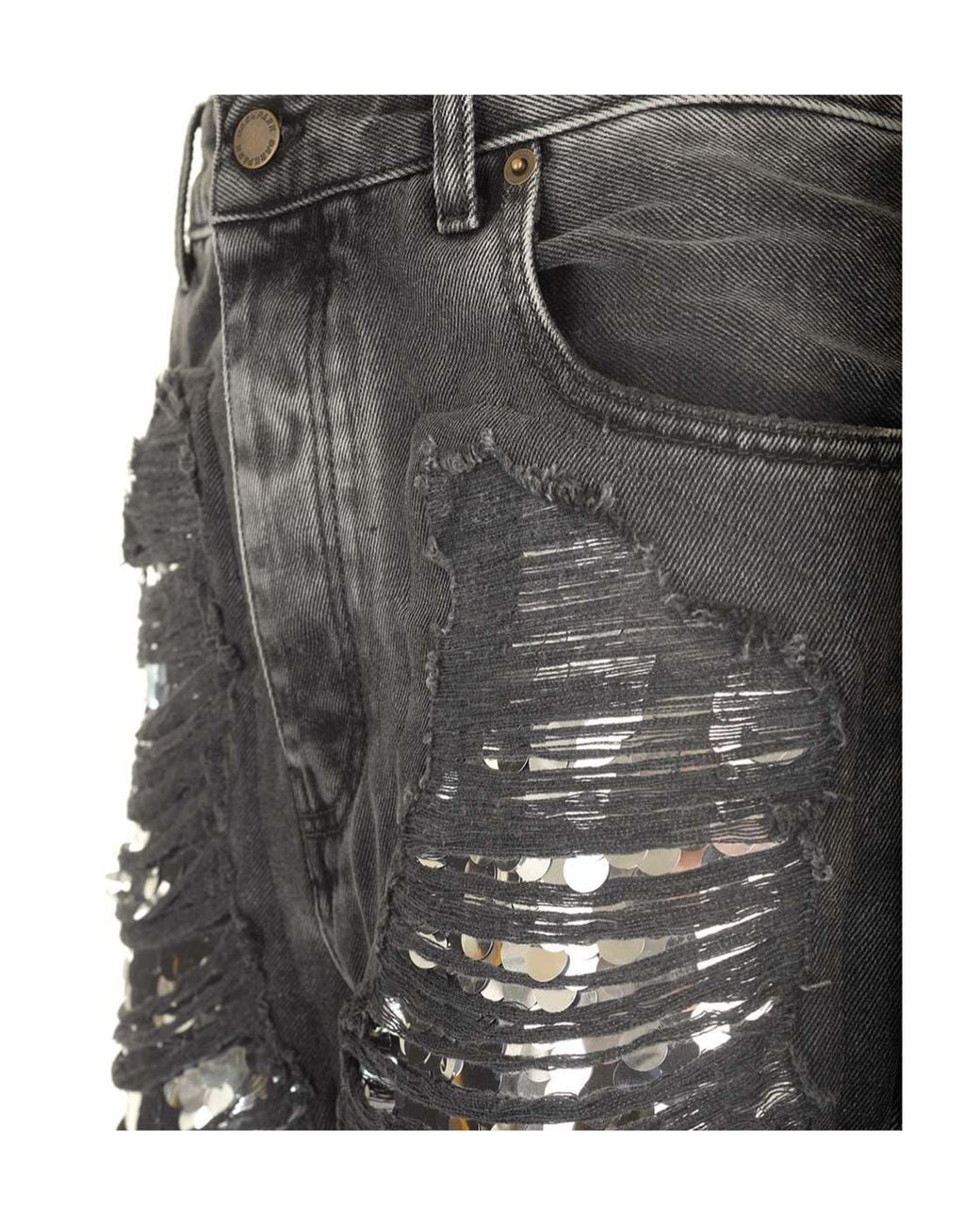 DARKPARK Gray Karen Distressed Sequin Jeans