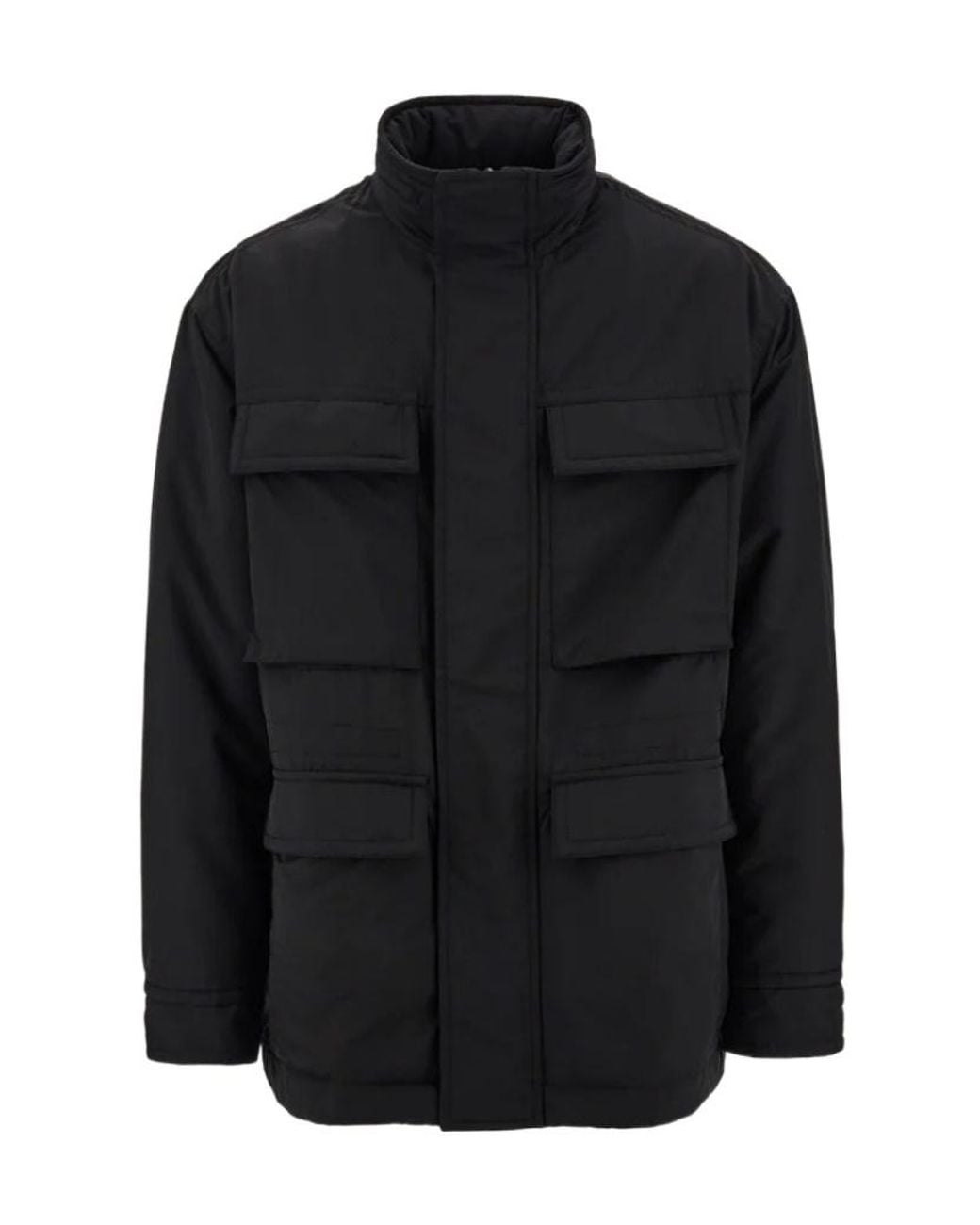 Ferragamo Black Ferragamo Long-Sleeved Padded Jacket for men