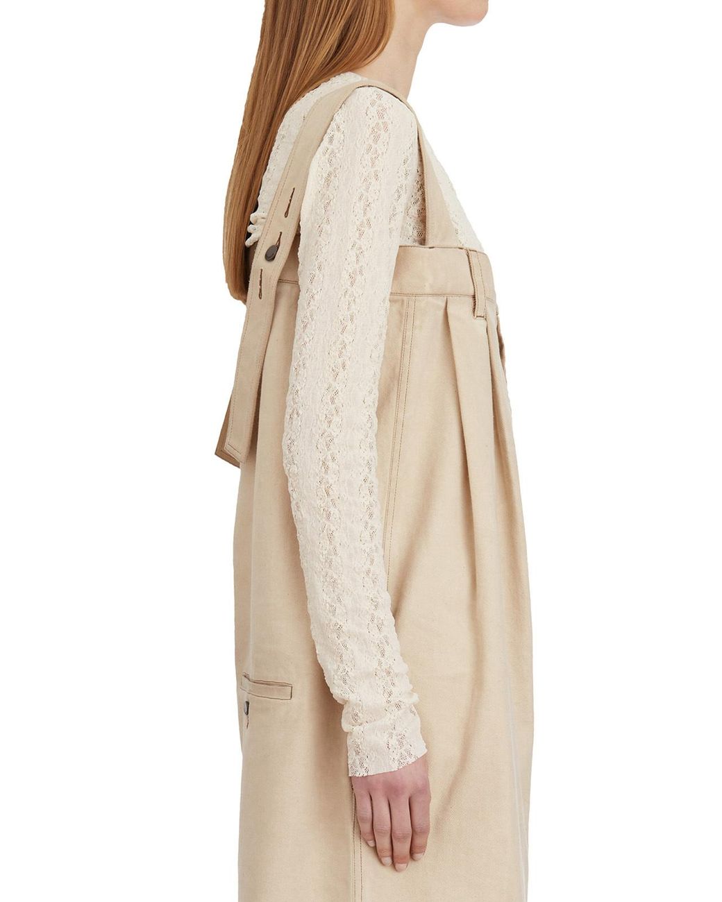 Uma Wang Natural Pleated Overalls