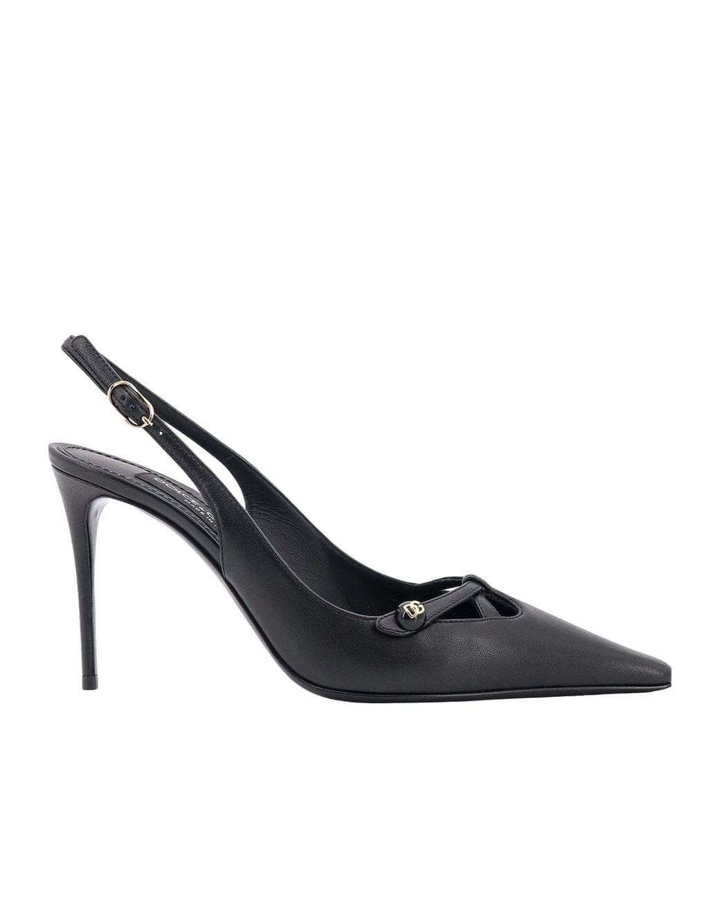 Dolce & Gabbana Blue Dg Logo Plaque Slingback Pumps