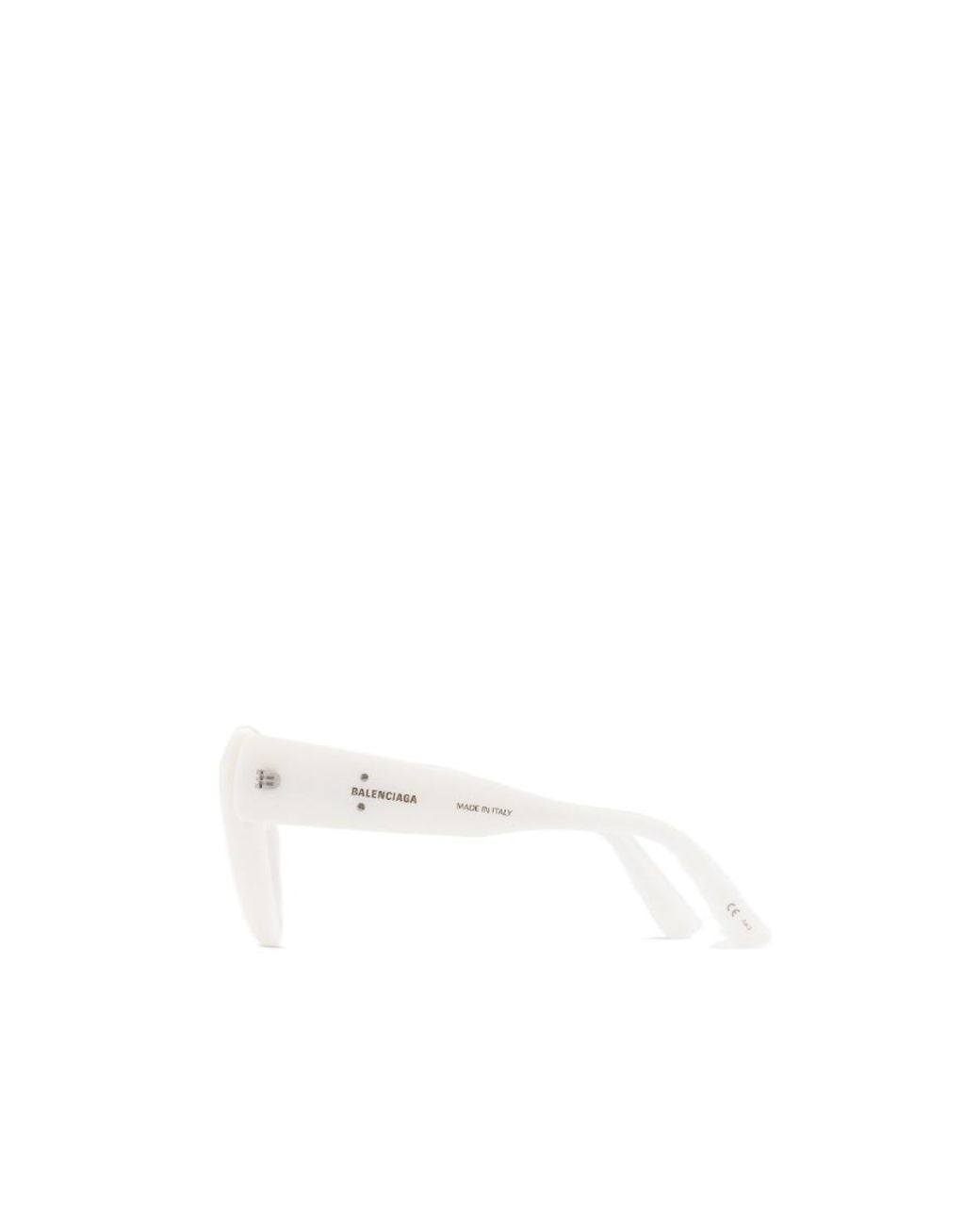 Balenciaga White Mega Cat Oversize-Frame Sunglasses for men