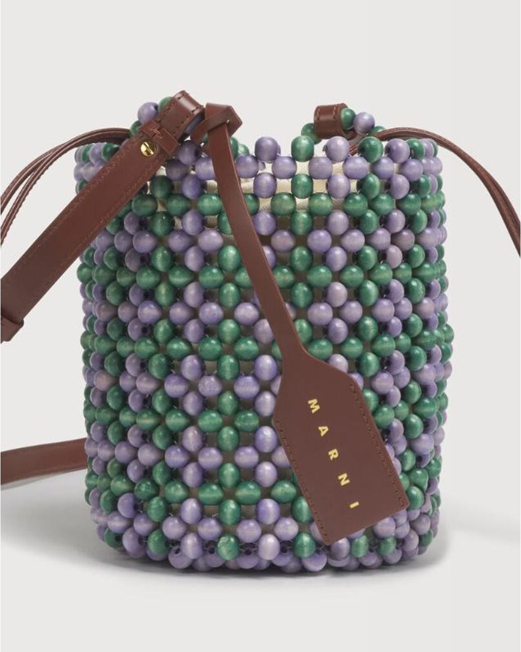 Marni Green Beaded Bucket Bag